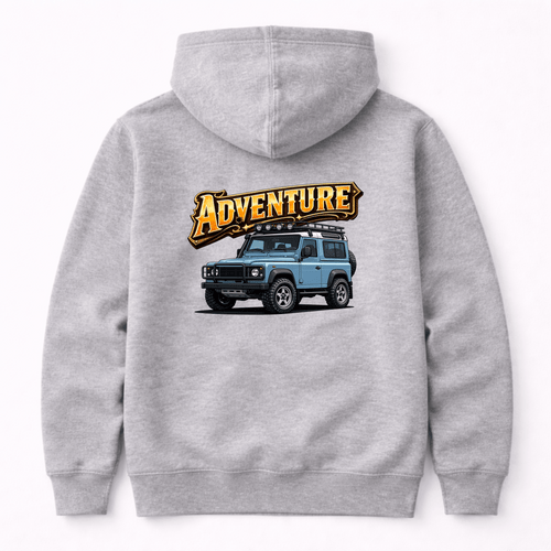 Adventure Blue Offroad 4x4 Graphic Hoodie by Afterburn UK