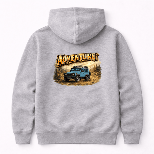 Adventure Blue Offroad 4x4 Graphic Hoodie by Afterburn UK