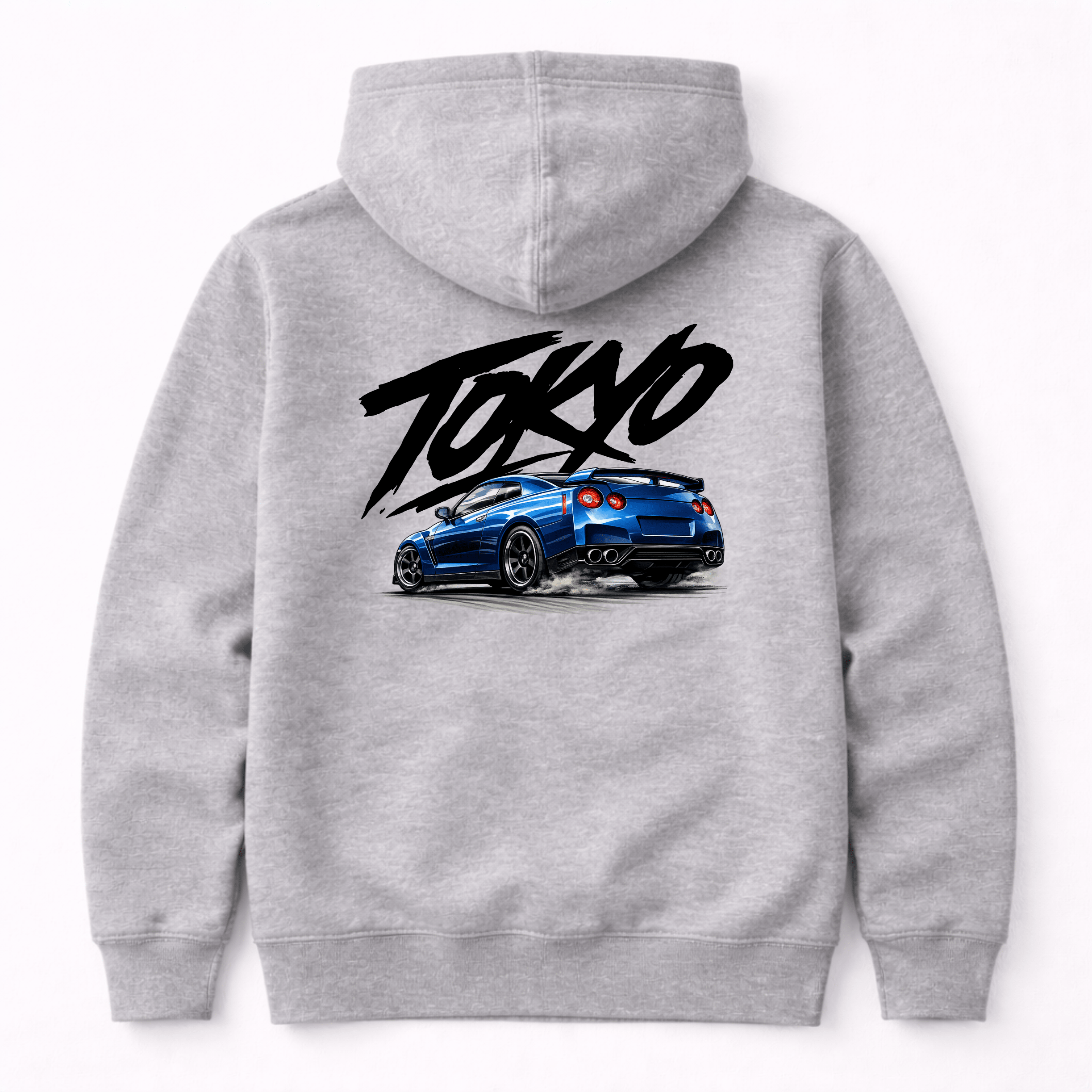 Tokyo JDM Blue Sports Car Graphic Hoodie by Afterburn UK
