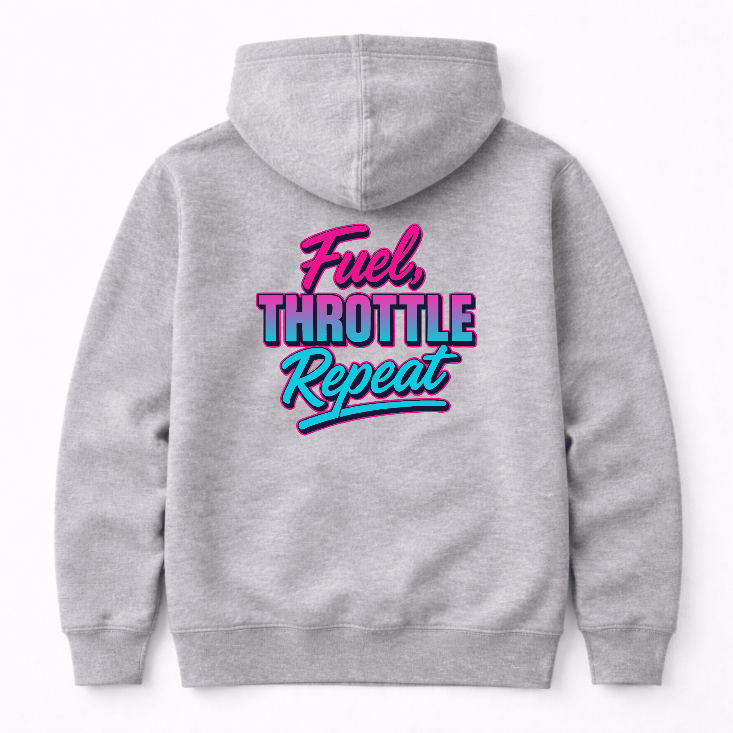 Fuel Throttle Repeat Script Motorcycle Graphic Hoodie by Afterburn UK
