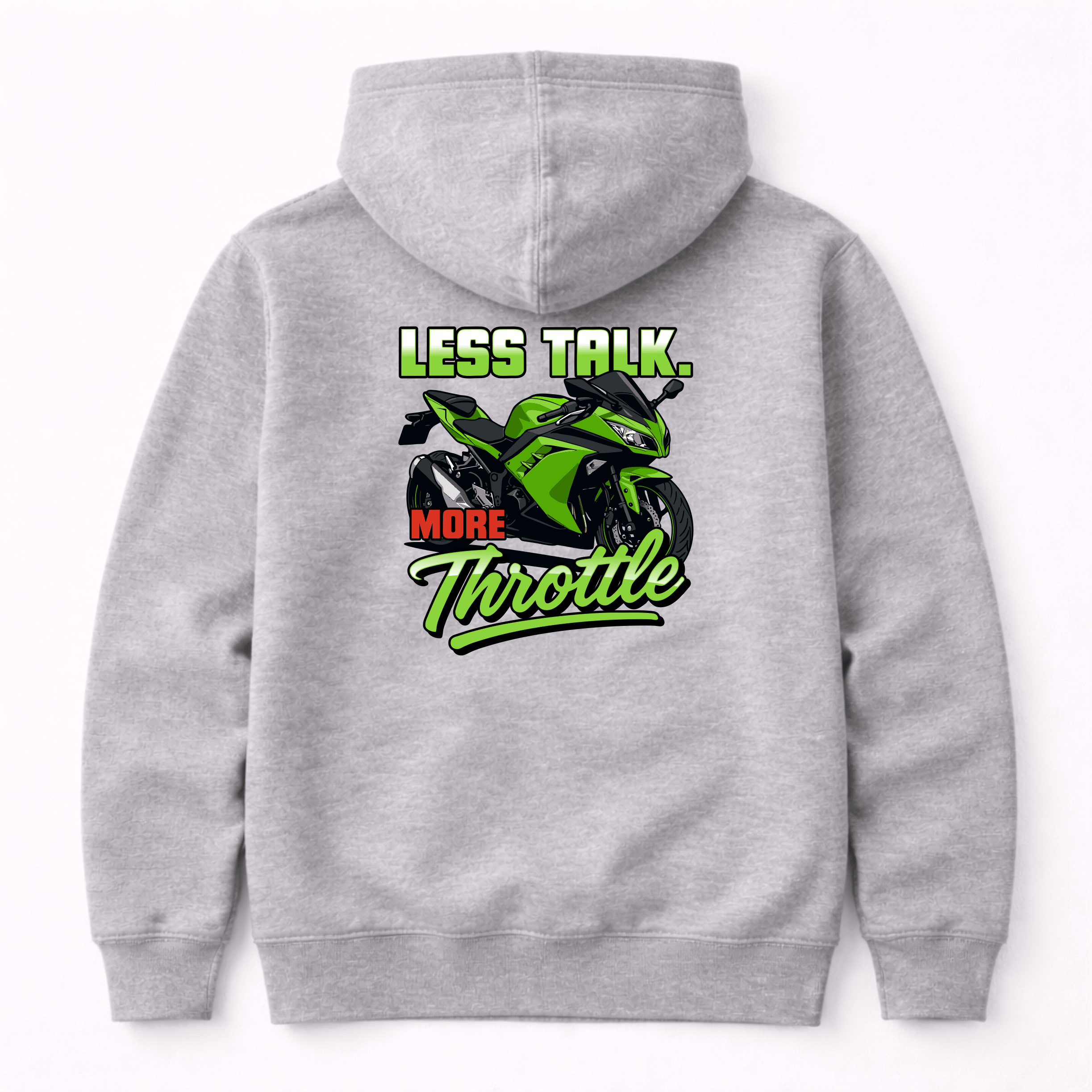 Less Talk More Throttle Sportbike Graphic Hoodie by Afterburn UK