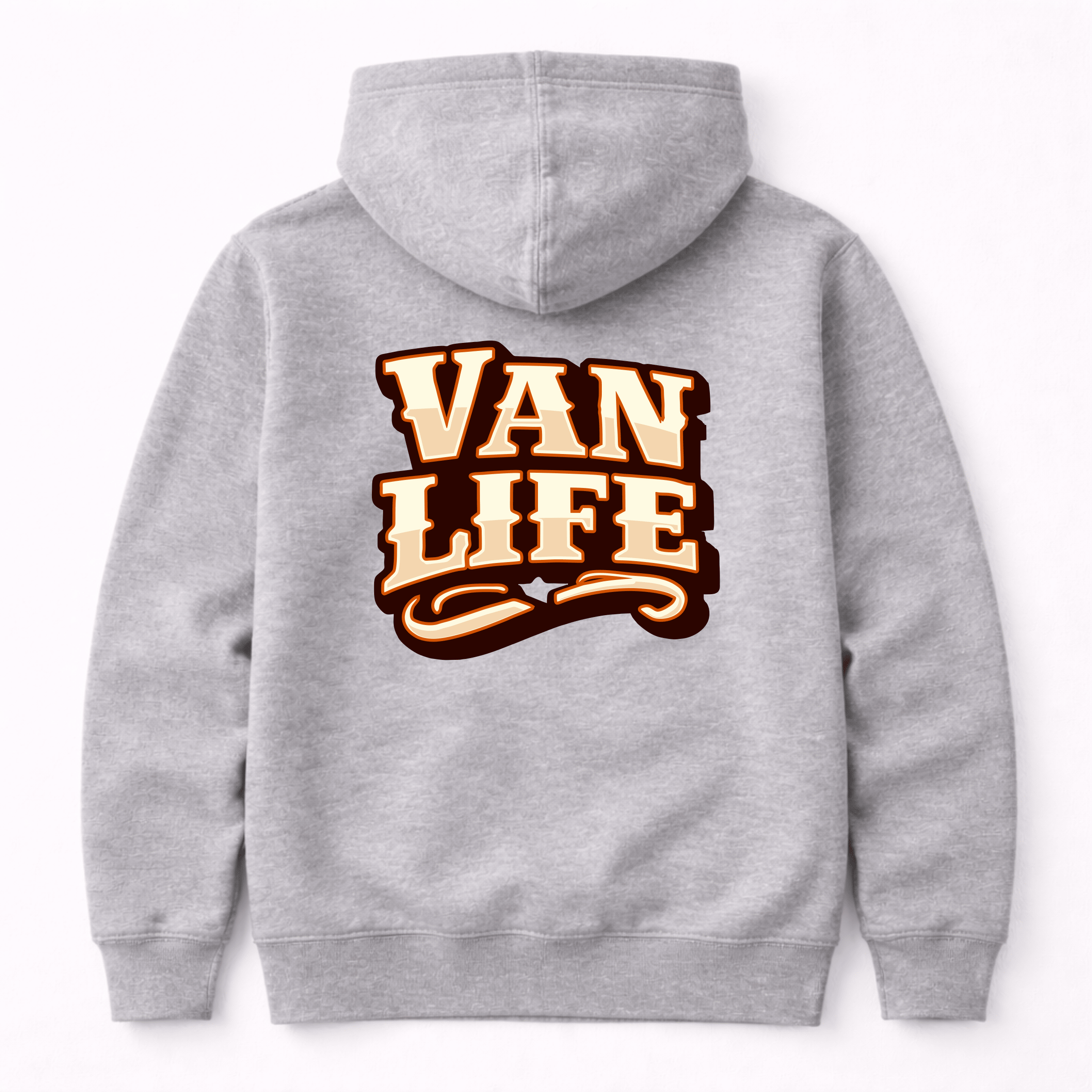 Cream Logo Van Life Graphic Hoodie by Afterburn UK
